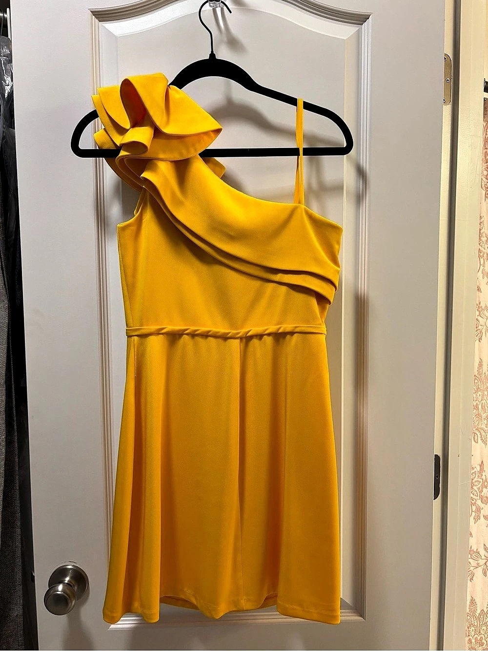 Yellow One-Shoulder Mini Dress Like New